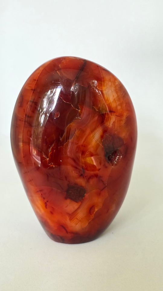 Carnelian Agate Freeform with Druzy – 539g | 4.25"