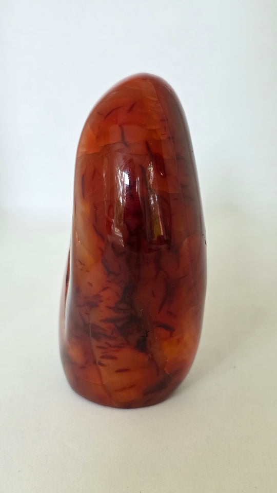 Carnelian Agate Freeform with Druzy – 539g | 4.25"