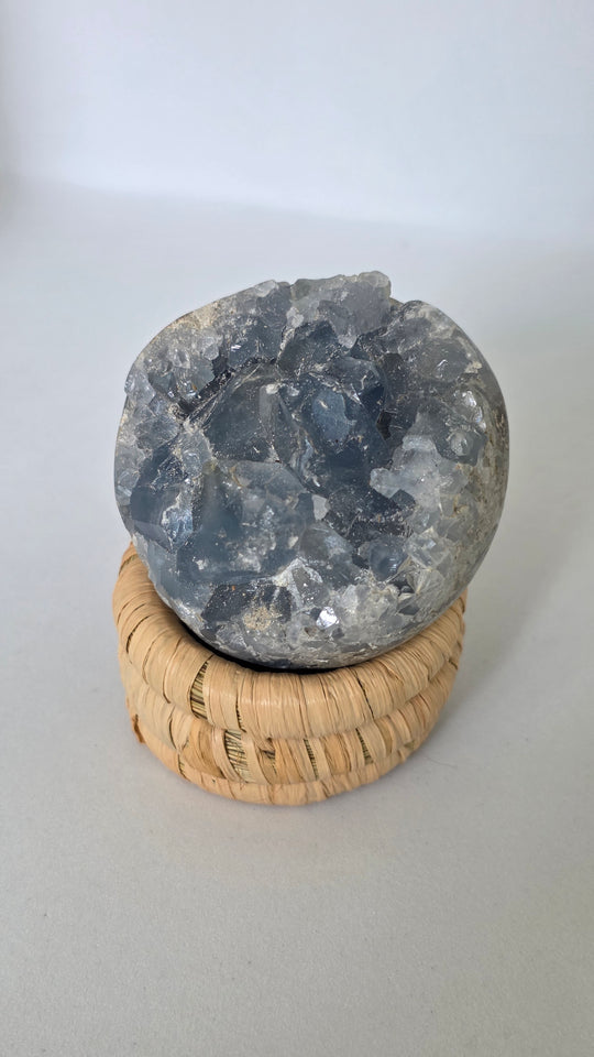 Celestite Crystal Sphere – 539g | 4.25" Display Specimen