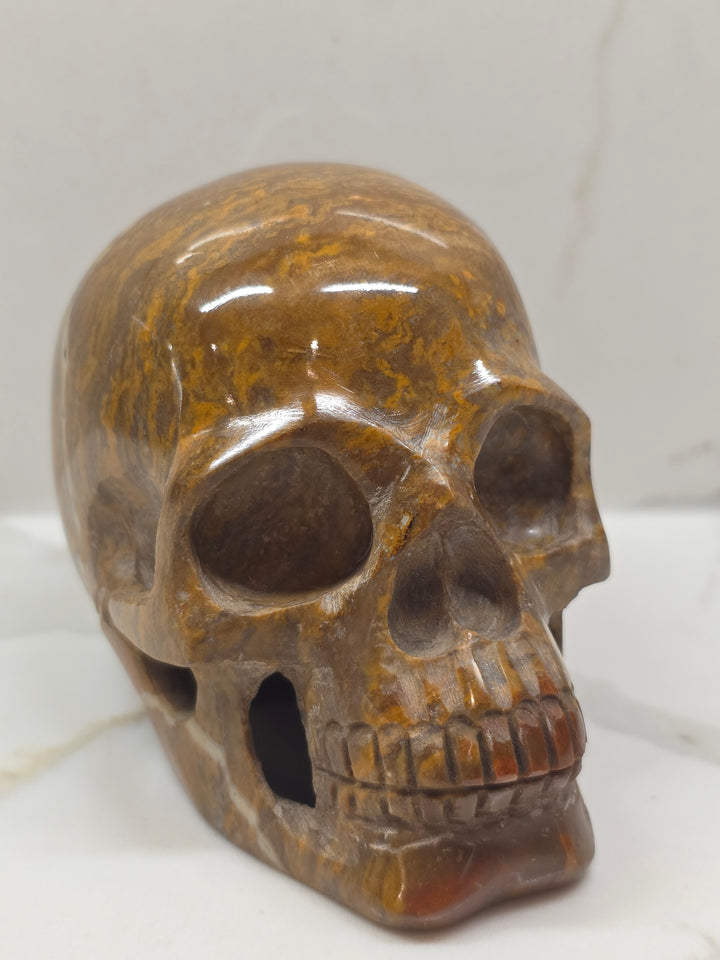Ocean Jasper Skull Carving - 908g / 2lb