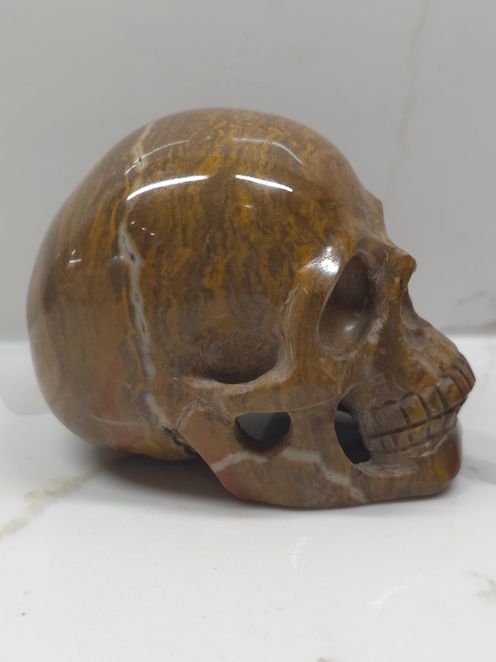Ocean Jasper Skull Carving - 908g / 2lb