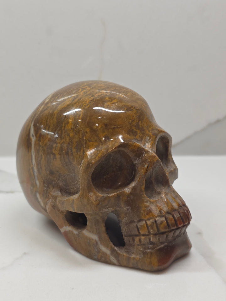 Ocean Jasper Skull Carving - 908g / 2lb