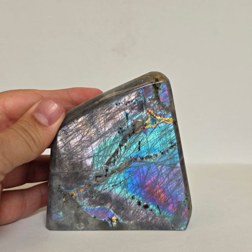 Labradorite Freeform Purple Teal Peacock Flash 1.4lb