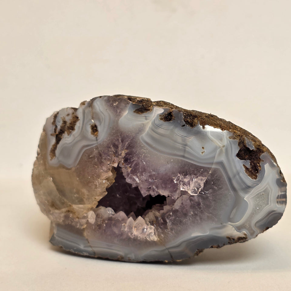 Amethyst Agate Geode with Quartz – 1.56 lb