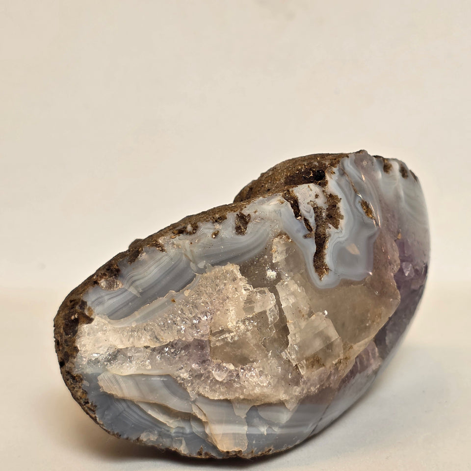 Amethyst Agate Geode with Quartz – 1.56 lb