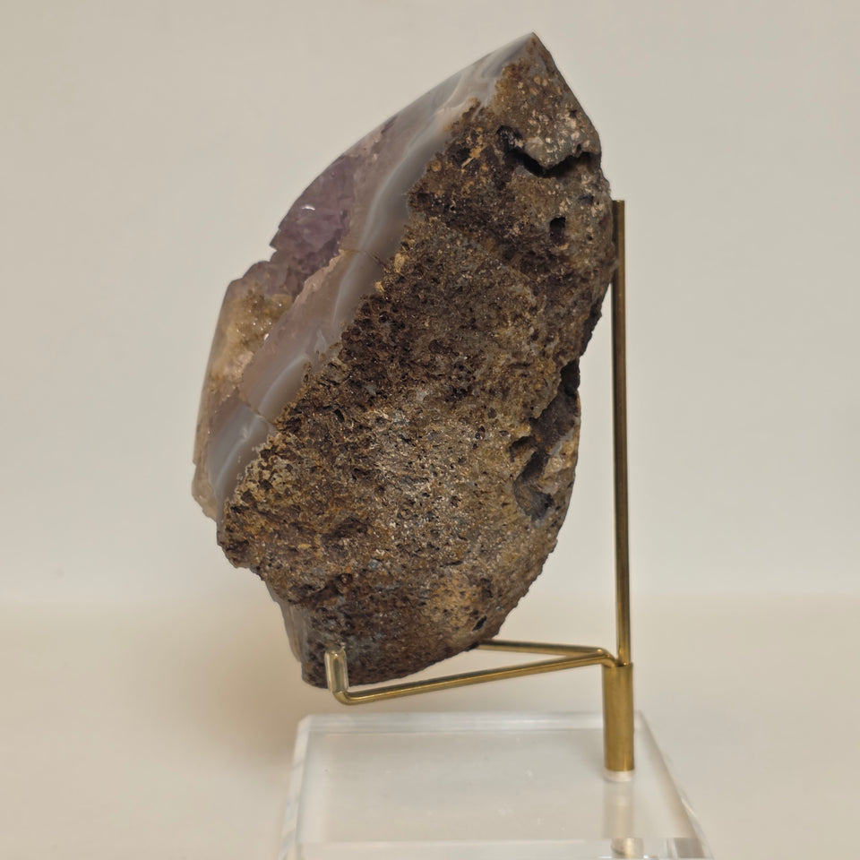 Amethyst Agate Geode with Quartz – 1.56 lb