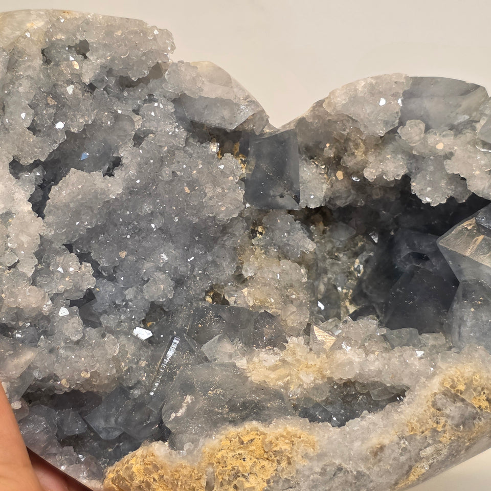 Celestite Sugar Druzy Heart – 8.07 lb