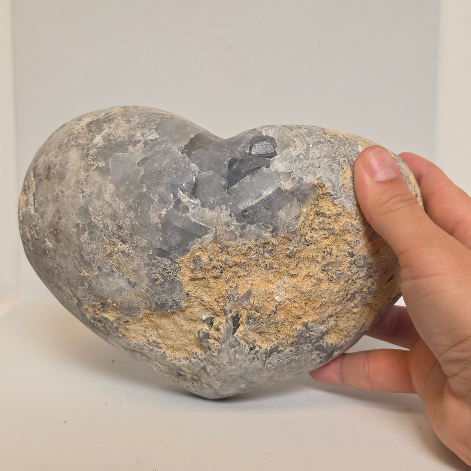 Celestite Sugar Druzy Heart – 8.07 lb