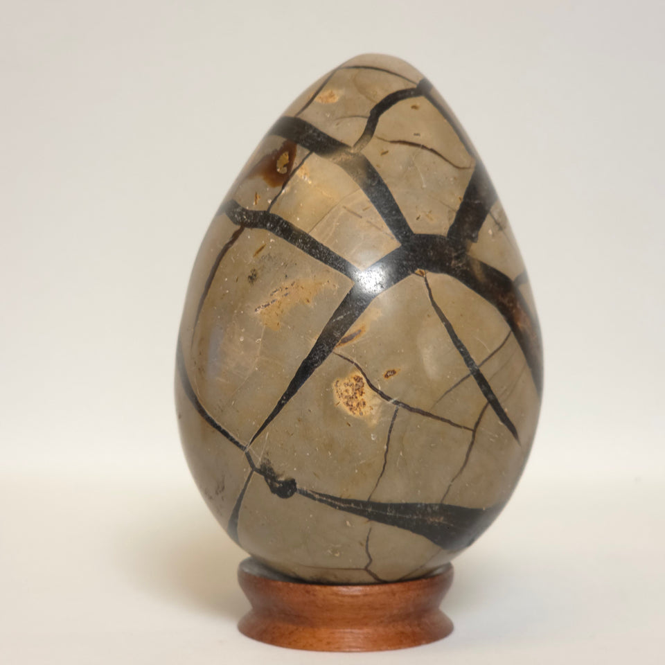 Septarian Geode Egg with Quartz Cavity