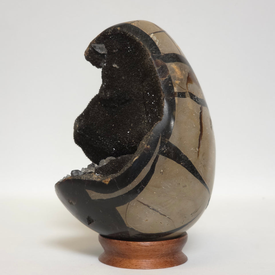 Septarian Geode Egg with Quartz Cavity