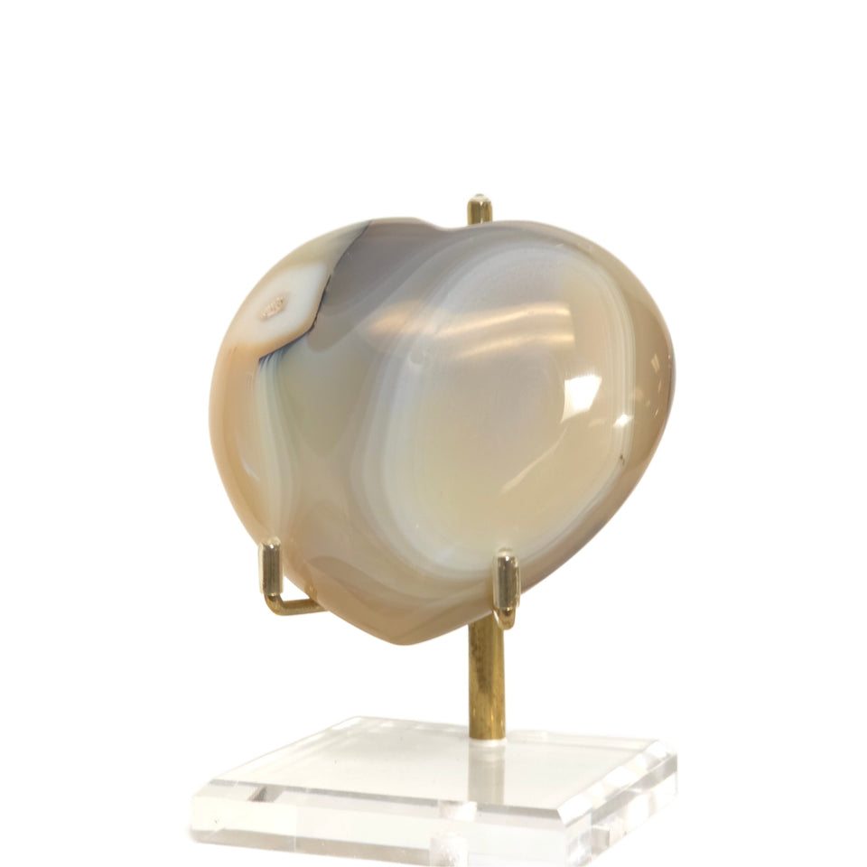 Banded Agate Heart | Grey and Cream