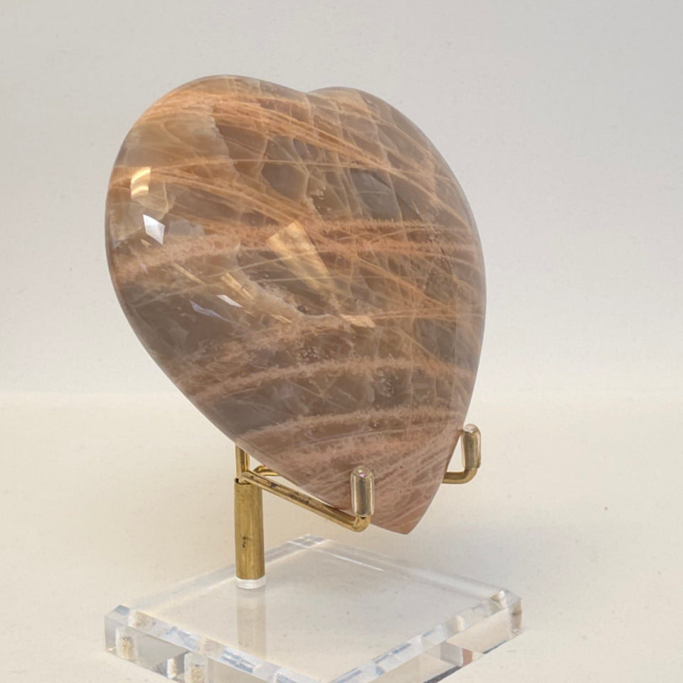 Peach Moonstone Heart | 0.75 lb
