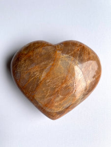 Large Peach Moonstone Heart
